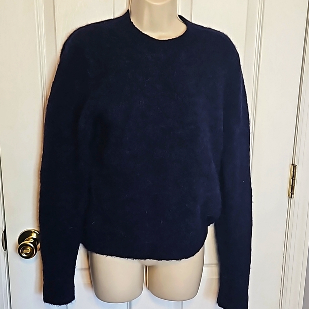 J.Crew Point Sur Alpaca Fuzzy Crew Jacket Sweater, sz S